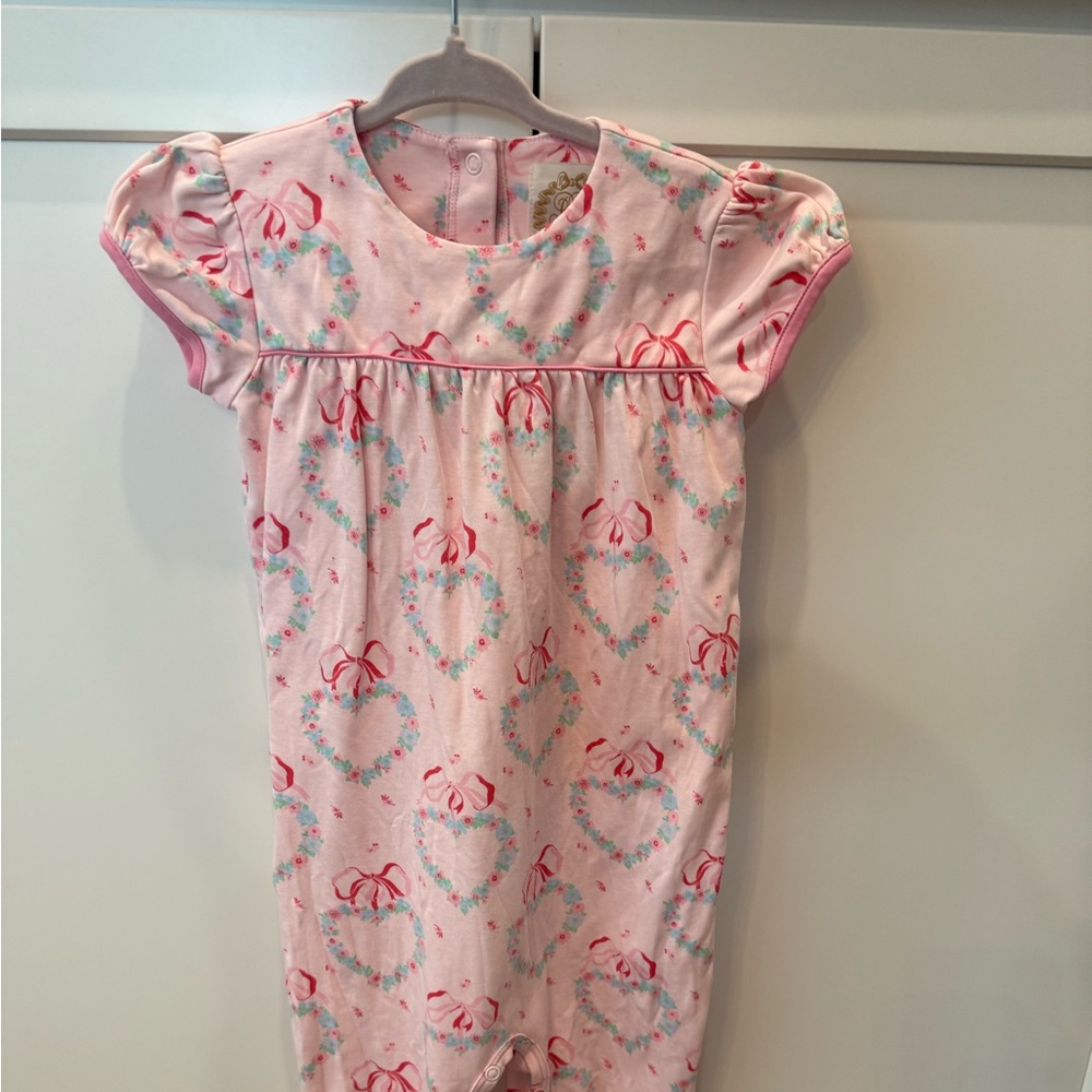 The Beaufort Bonnet Company Pink Heart and Bow Pajama Set
